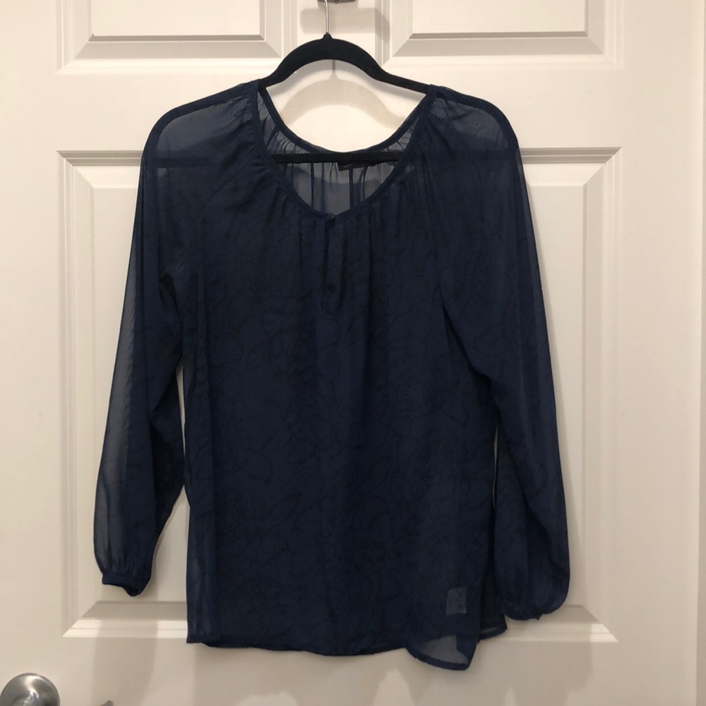 Sheer navy blouse